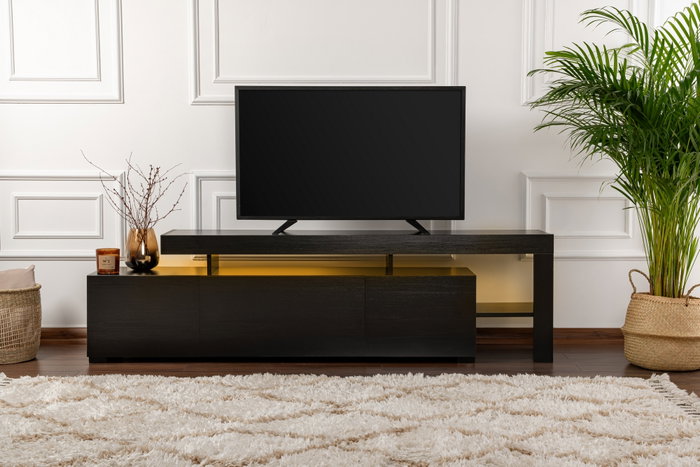 Hanah Home Beliz - Soporte de TV Madera Negro Hanah Home Beliz - Soporte de TV Madera Negro